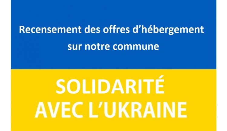 photo SOS Ukraine - Recensement des offres d’hébergement sur notre commune