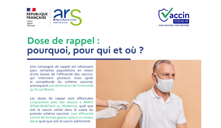 photo Information de l'ARS (Agence Régionale de Santé) - Dose de rappel, pourquoi, pour qui et où ?