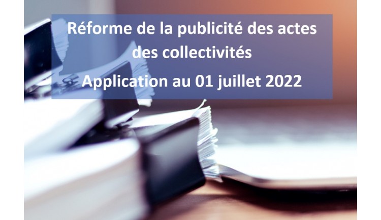 photo Réforme de la publicité des actes des collectivités