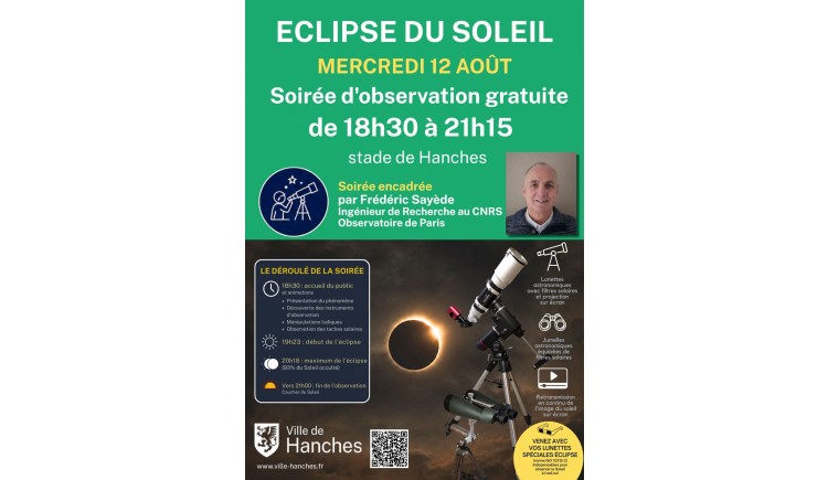 photo Eclipse du soleil - Rendez-vous à 18h30 au stade de Hanches
