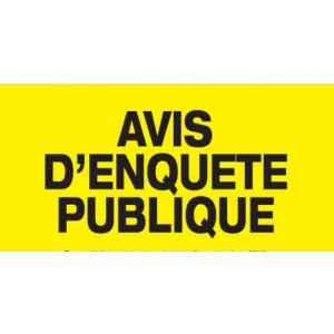 photo Avis d'enquête publique du 12 juin au 13 juillet